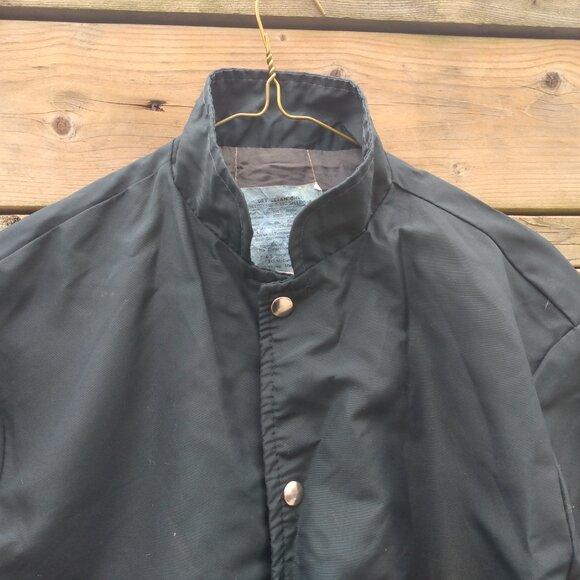 Vintage 60s Nylon Workwear Jacket Snap Front 43" Chest Mechanic Farmer - Picture 8 of 10
